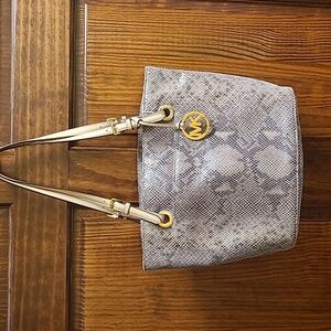 Michael Kors Womens Python Jet Exotic Shoulder Bag Purse